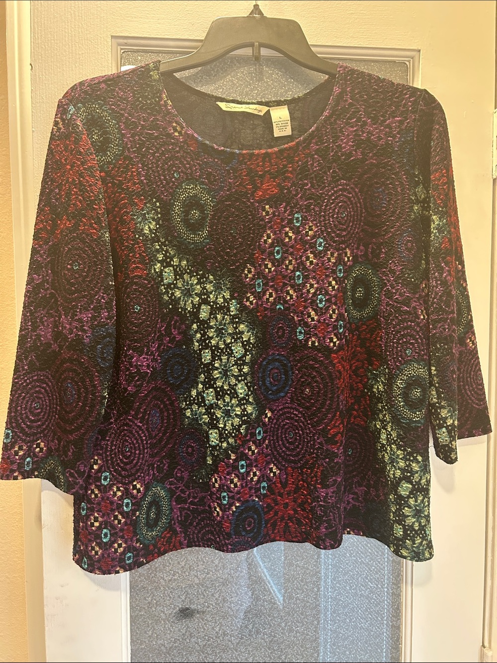 French Laundry Purple Multi color Long-Sleeve Top